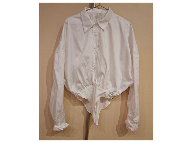 Norma Kamali Body Camisa de Algodón Blanco - vista 2