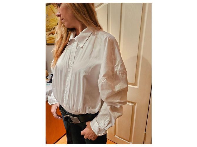 Norma Kamali Body Camisa de Algodón Blanco - vista 3