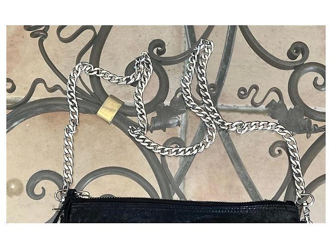 Guess Pochette in pelle Nero Rosa Silver hardware - vista 3