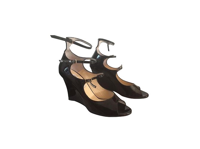 Jimmy Choo Gali Sandali con zeppa in pelle verniciata - vista 2