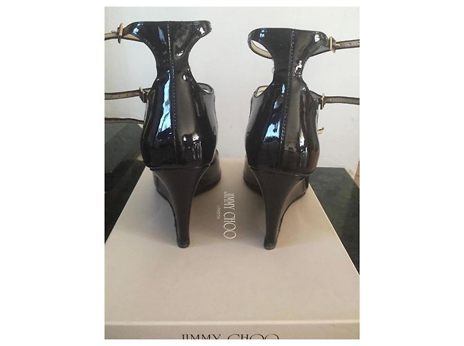 Jimmy Choo Gali Sandali con zeppa in pelle verniciata - vista 3