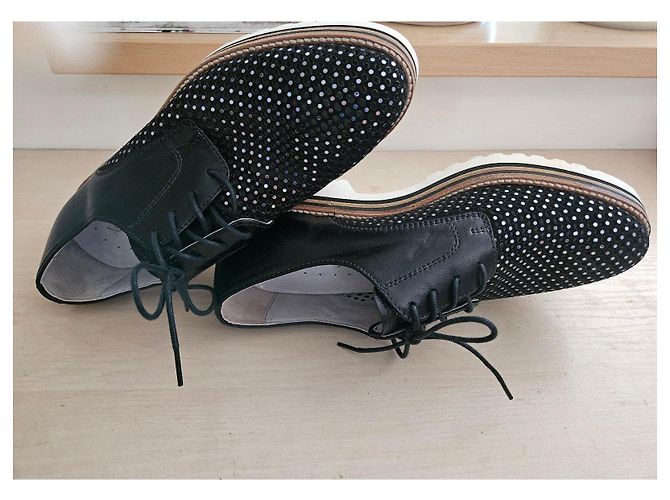 Autre Marque NeroGiardini Scarpe Derby in pelle nera e paillettes - vista 5