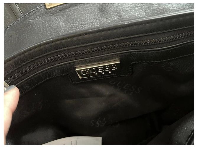 Clutch in pelle Guess Luxe con borchie e fiocco - Nero - vista 7