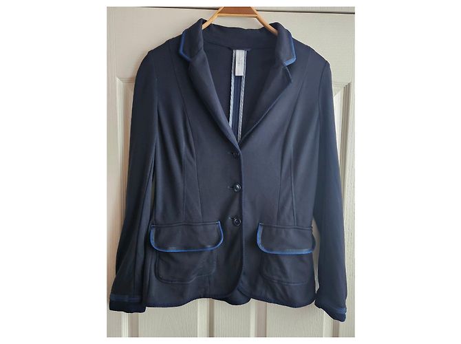 Autre Marque Giacca in cotone HIGH USE nera con profili blu Blu scuro - vista 7