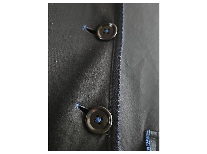 Autre Marque Giacca in cotone HIGH USE nera con profili blu Blu scuro - vista 9