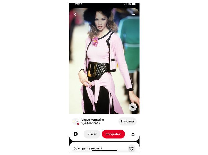 Cárdigan de lana Chanel rosa y crema Crudo - vista 9