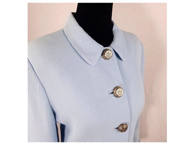 Versus Versace 1990s Cropped Blue Checkered Jacket - view 2