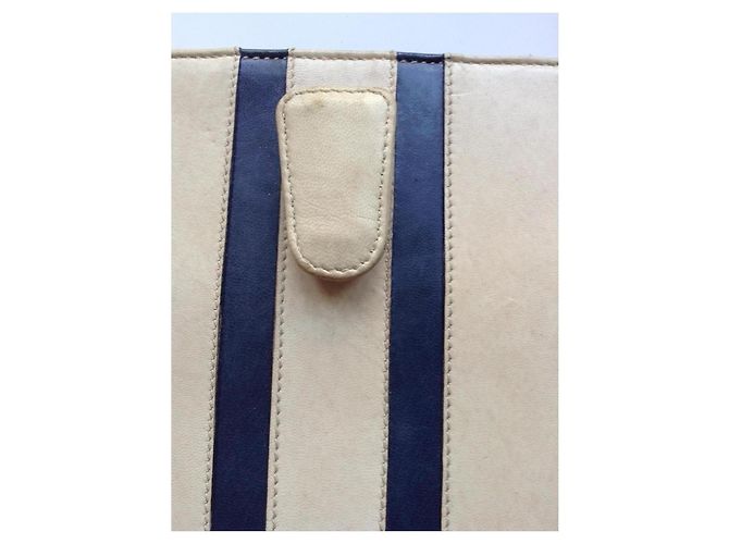 Autre Marque Bellesco Exclusive Borsa a tracolla in pelle beige Blu scuro - vista 12