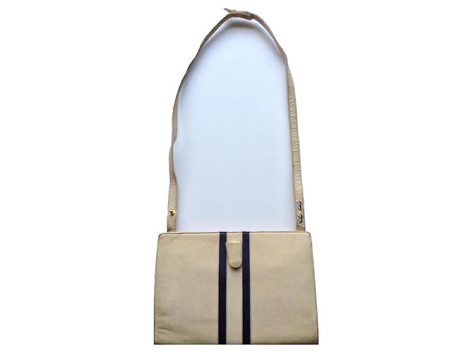 Autre Marque Bellesco Exclusive Borsa a tracolla in pelle beige Blu scuro - vista 2