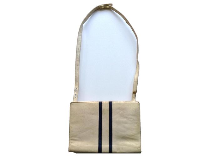 Autre Marque Bellesco Exclusive Borsa a tracolla in pelle beige Blu scuro - vista 3