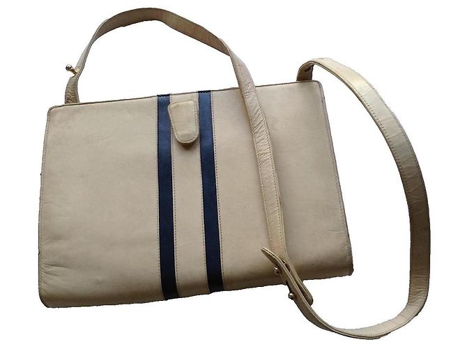 Autre Marque Bellesco Exclusive Borsa a tracolla in pelle beige Blu scuro - vista 4