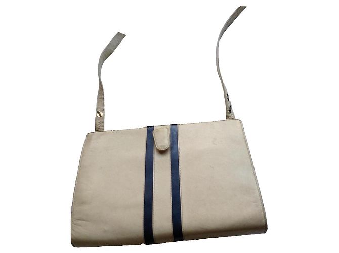 Autre Marque Bellesco Exclusive Borsa a tracolla in pelle beige Blu scuro - vista 5