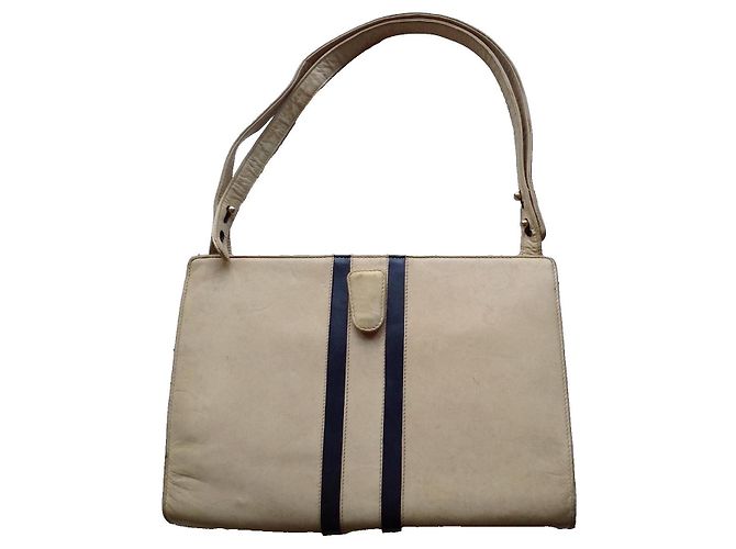 Autre Marque Bellesco Exclusive Borsa a tracolla in pelle beige Blu scuro - vista 6