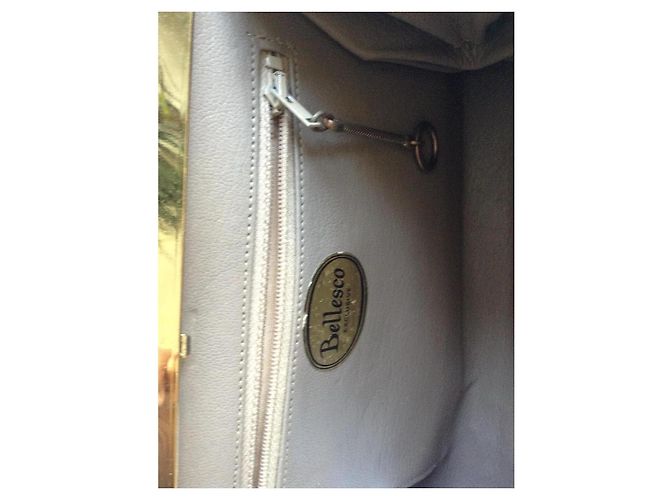 Autre Marque Bellesco Exclusive Borsa a tracolla in pelle beige Blu scuro - vista 9