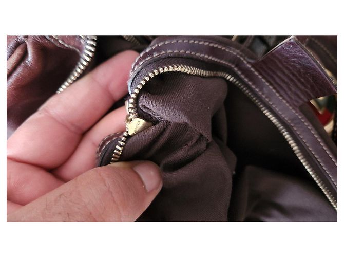 Bolsa bowling Gucci em couro marrom - vista 8