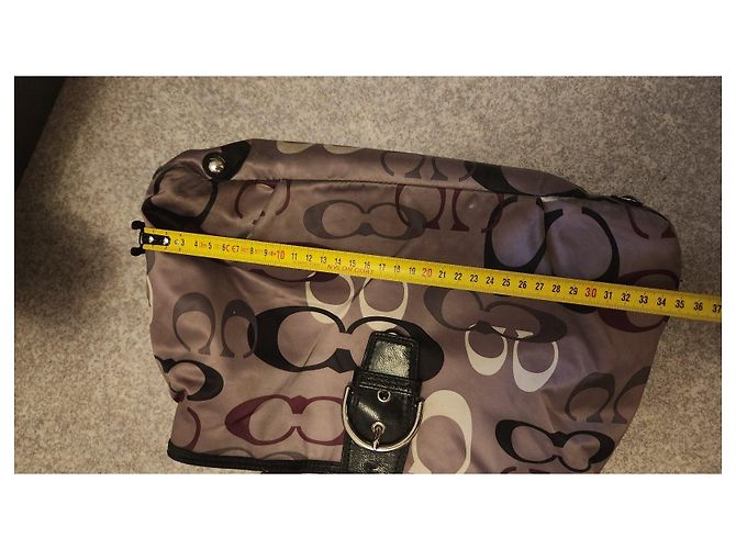 Borsa Coach Signature Monogramma Nero Bianco Grigio Bordò - vista 5