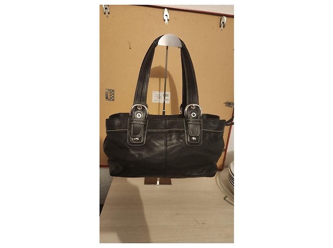 Coach Borsa Shopper in Pelle Nera Nero - vista 2