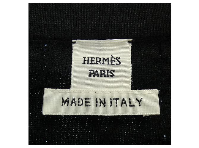 Hermès Hermes DO RE BOUCLES Kaschmir-Mischstrick Schwarz - Ansicht 5