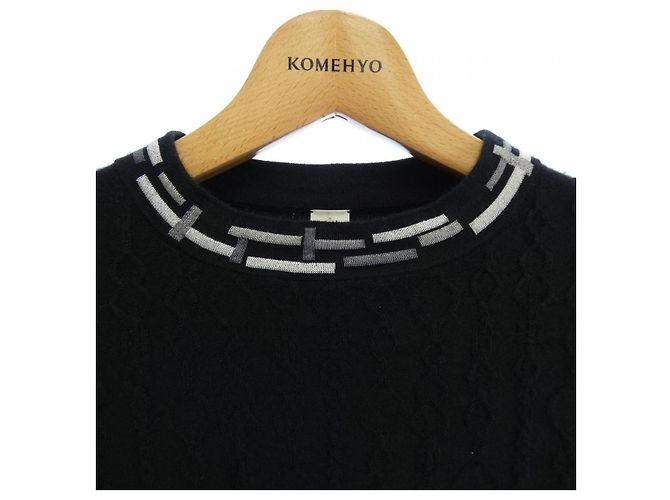 Hermès Hermes DO RE BOUCLES Kaschmir-Mischstrick Schwarz - Ansicht 6