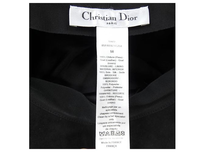 Cappellino in pelle Christian Dior 85PAR921G704 Nero - vista 3