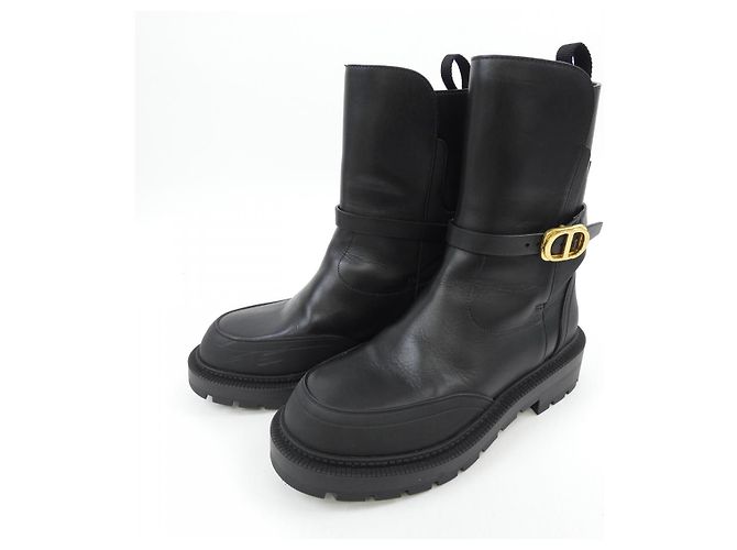 Botas de piel de becerro Christian Dior DIOR EMPREINTE Negro - vista 3
