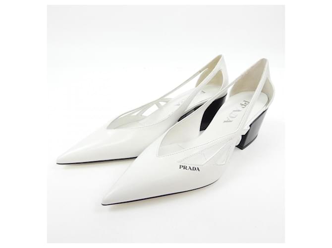 Prada Leder Pumps Weiß - Ansicht 3