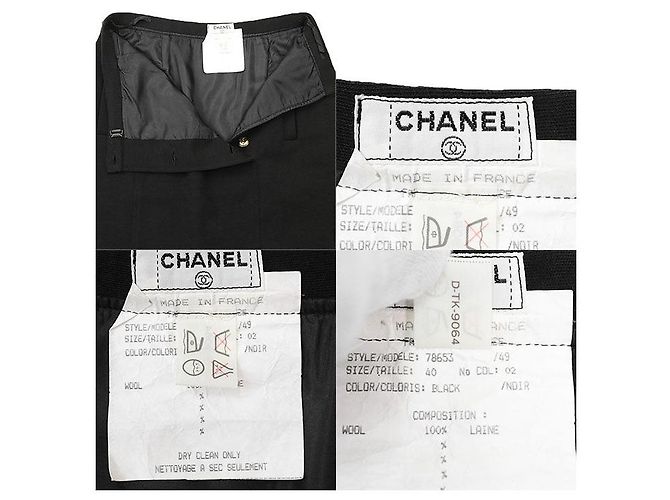 Timeless Falda de punto jersey Chanel 100% lana Negro - vista 10