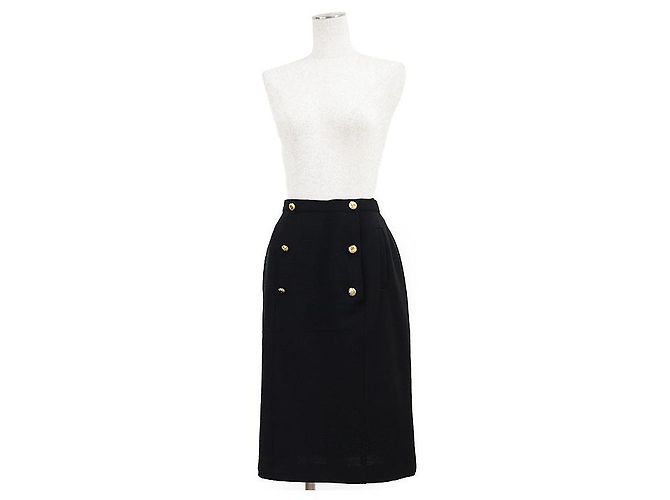 Timeless Falda de punto jersey Chanel 100% lana Negro - vista 2