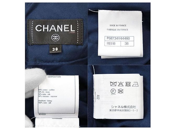 Timeless Chanel Tweed Karomuster Rock Schwarz Weiß Marineblau - vista 10