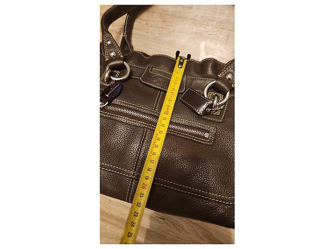 Borsa Coach in pelle marrone - vista 3