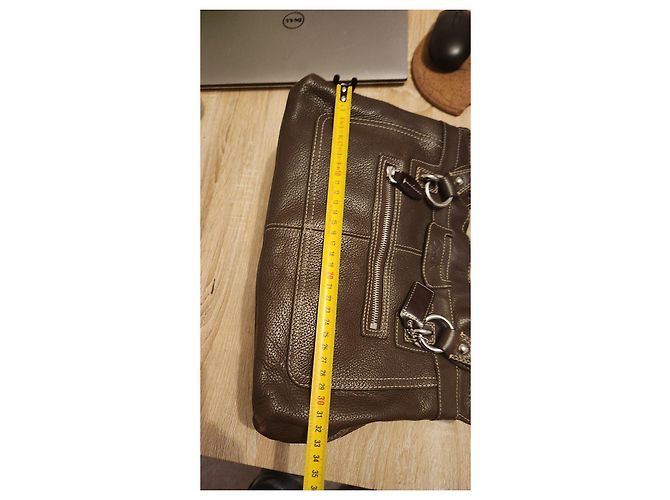 Borsa Coach in pelle marrone - vista 4
