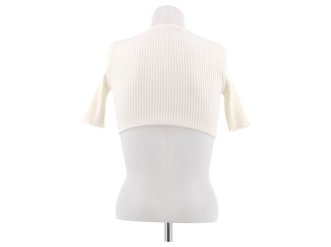 Autre Marque ANDRÉADAMO Rippstrick Crop Top Creme Weiß - Ansicht 2