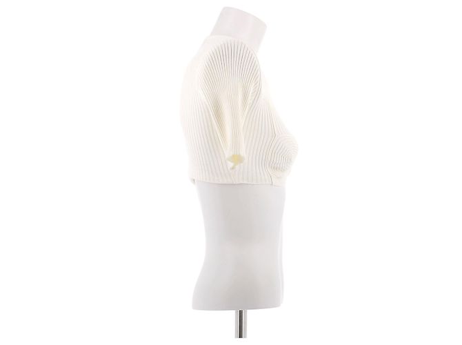 Autre Marque ANDRÉADAMO Rippstrick Crop Top Creme Weiß - Ansicht 3
