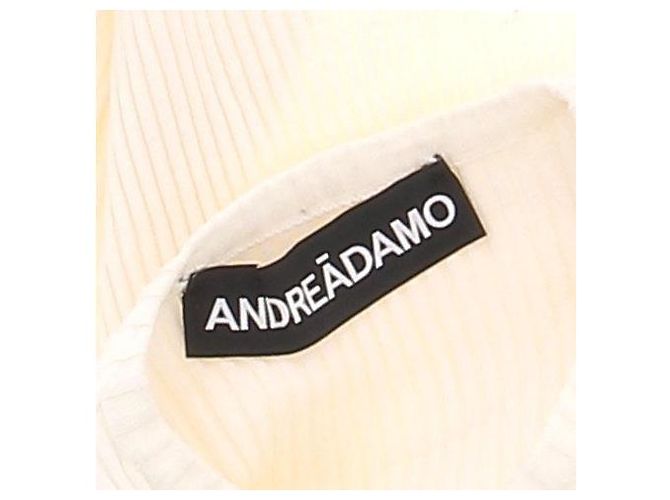 Autre Marque ANDRÉADAMO Rippstrick Crop Top Creme Weiß - Ansicht 5
