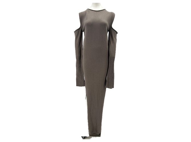 Vestido largo Rick Owens de algodón marrón Castaño - vista 2