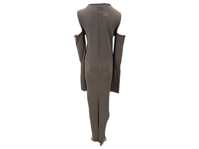 Vestido largo Rick Owens de algodón marrón Castaño - vista 3