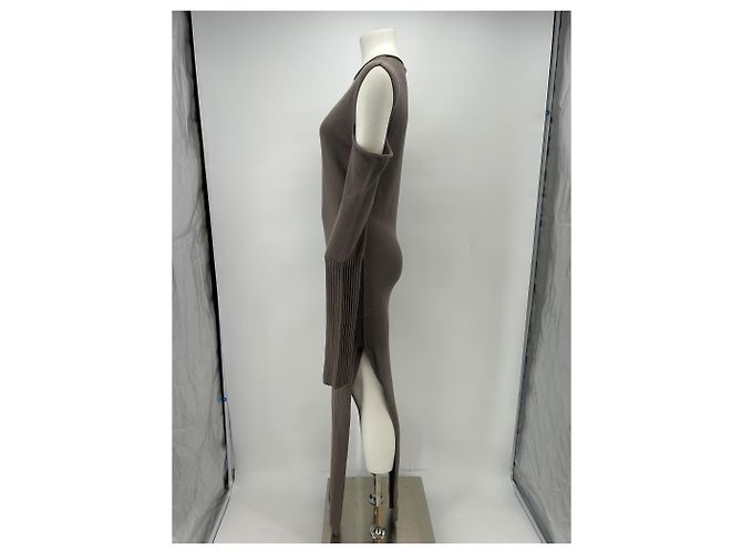 Vestido largo Rick Owens de algodón marrón Castaño - vista 4