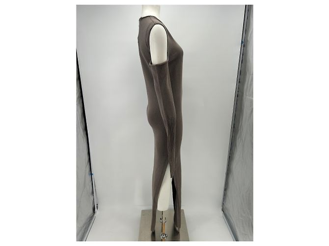 Vestido largo Rick Owens de algodón marrón Castaño - vista 5