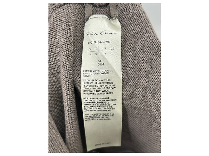 Vestido largo Rick Owens de algodón marrón Castaño - vista 7