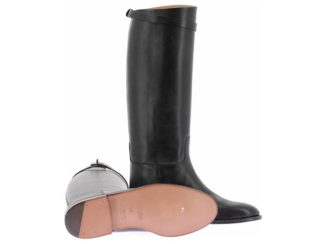 Kelly Hermès Botas negras "Jumping" Negro - vista 7