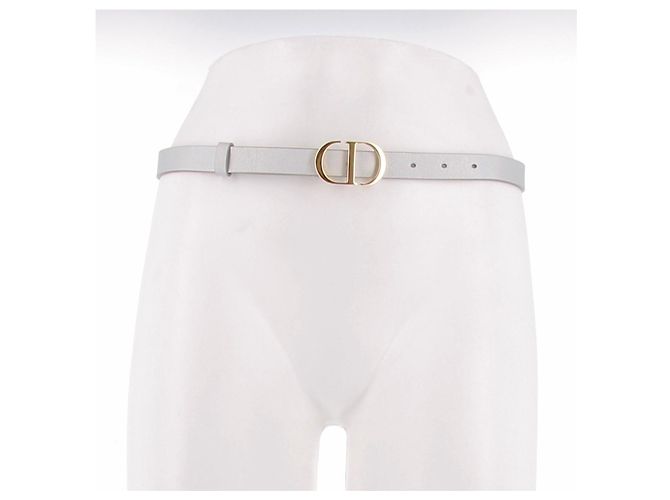 Dior Cinturón de cuero gris iridiscente - vista 2
