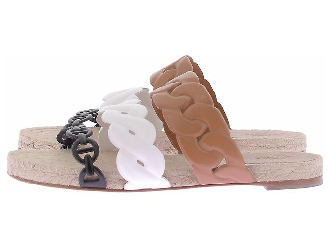 Sandalias Hermès Gwen de cuero marrón Castaño - vista 3