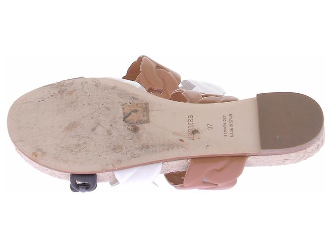 Sandalias Hermès Gwen de cuero marrón Castaño - vista 6