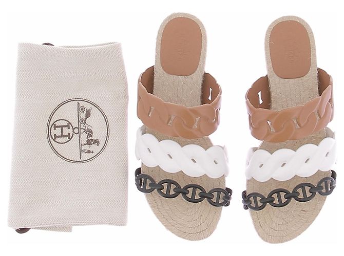 Sandalias Hermès Gwen de cuero marrón Castaño - vista 7