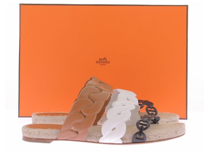 Sandalias Hermès Gwen de cuero marrón Castaño - vista 8