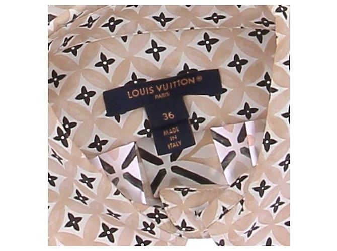 Camisa corta Louis Vuitton estampada de algodón beige - vista 5