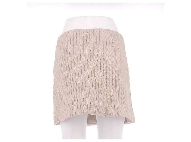 Minigonna trapuntata Miu Miu beige - vista 2