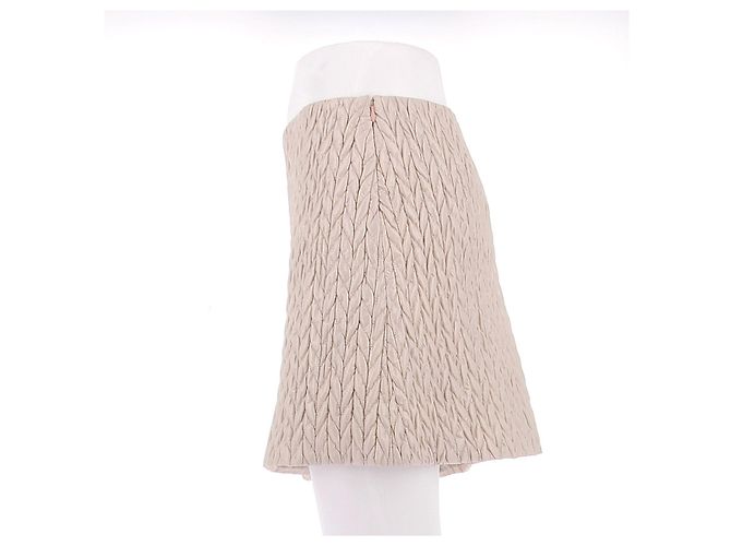 Minigonna trapuntata Miu Miu beige - vista 4
