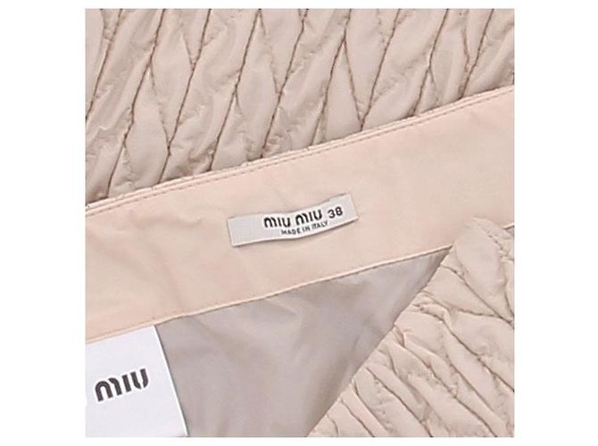 Minigonna trapuntata Miu Miu beige - vista 5