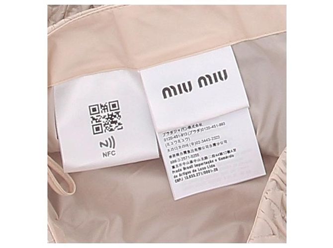 Minigonna trapuntata Miu Miu beige - vista 6